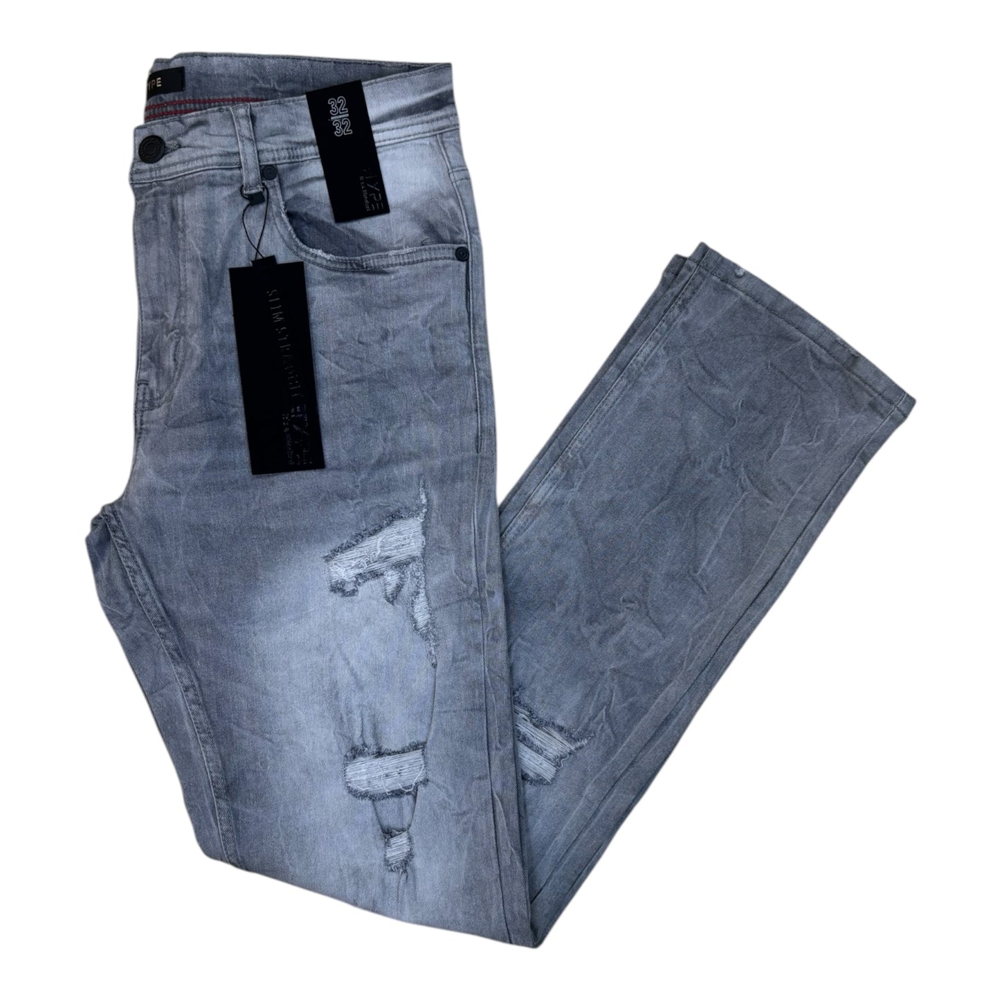 WH-P609 - Watson Ripped Slim Straight-Fit Stretch Jeans