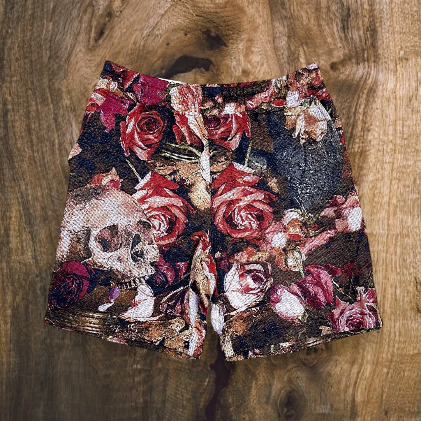 151-932 - Rose Skull Tapestry Shorts