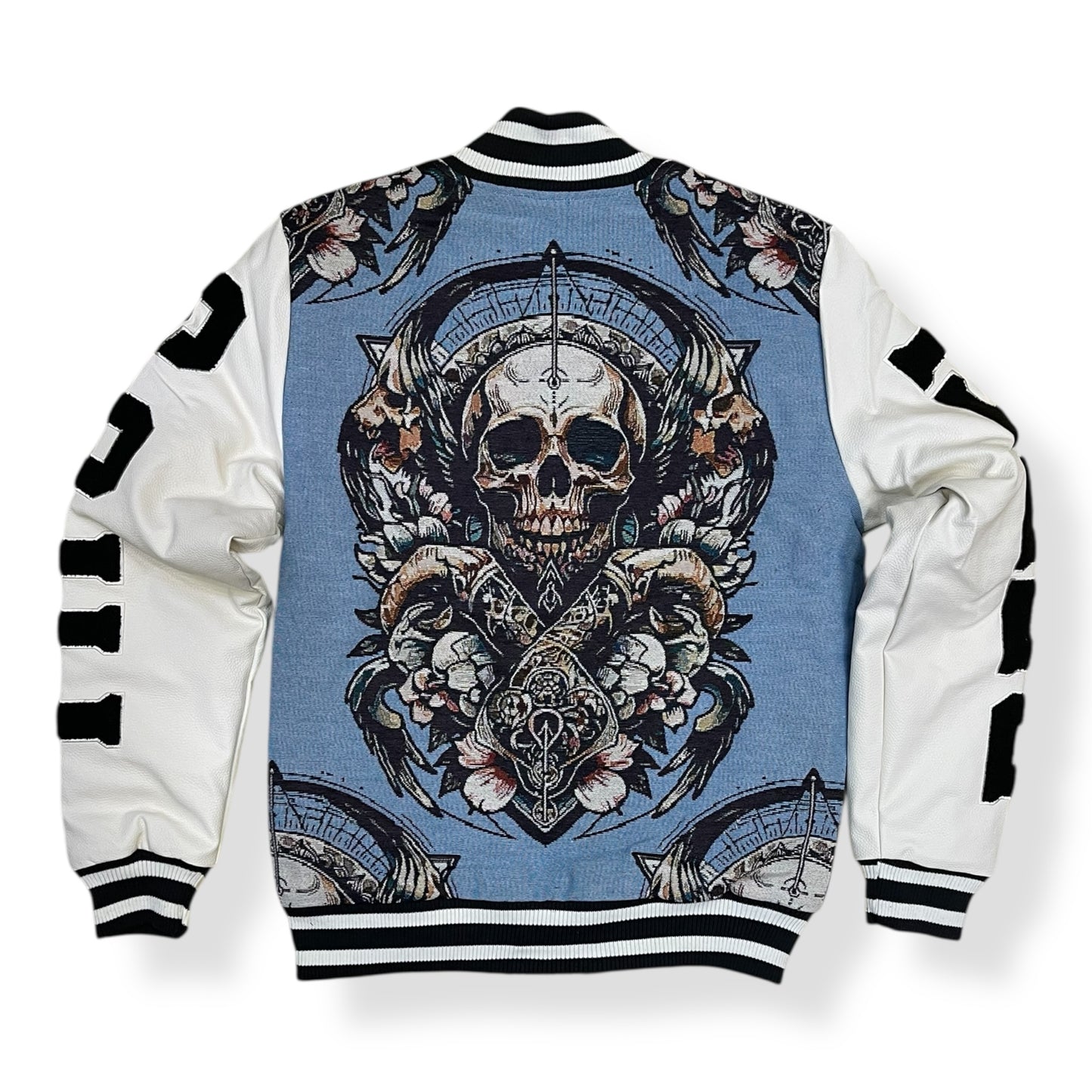 DF5503 - Rebel Soul Tapestry Graphic Varsity Jacket