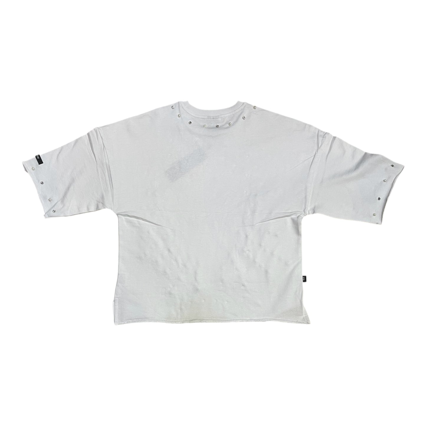 SM6150 - Fallen with Studs n Pearl Cropped Top Graphic T-Shirt