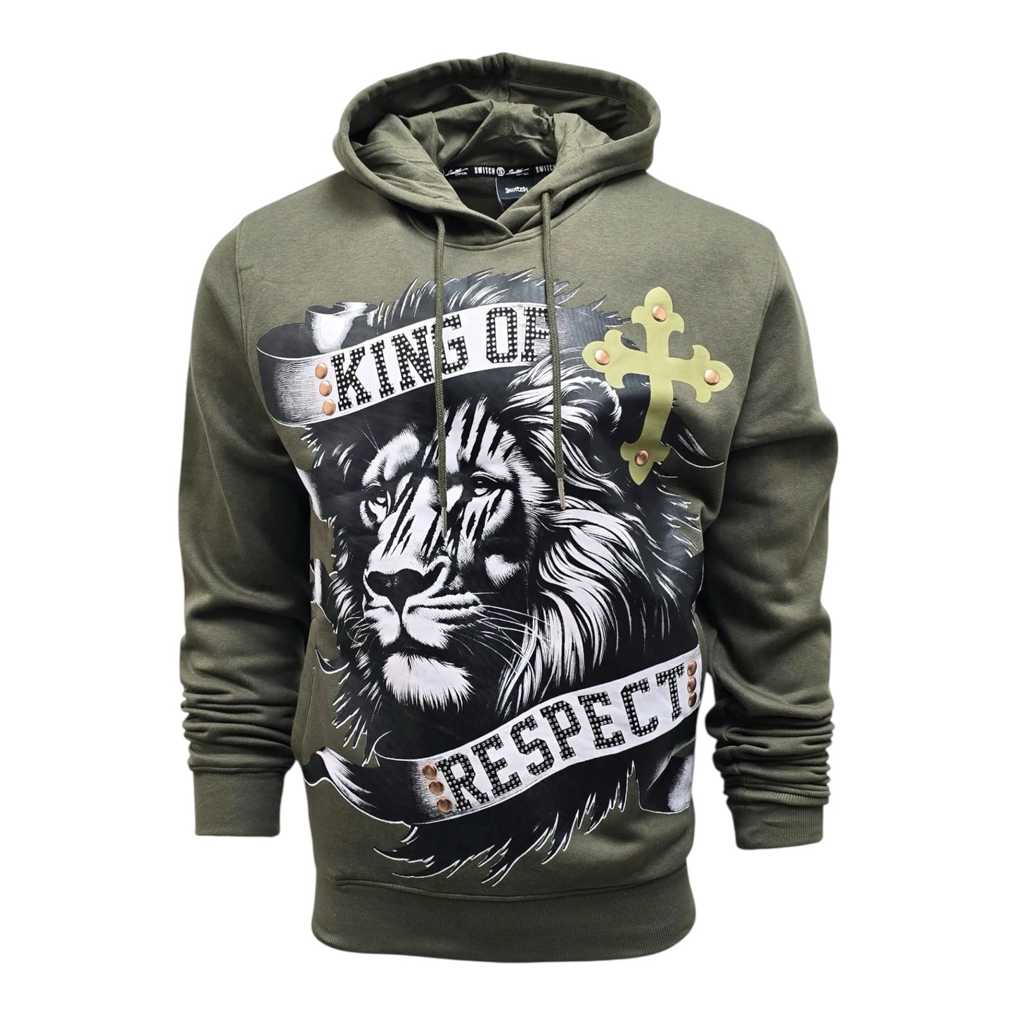 SW5220 - King of Respect Rhinestone Fleece Graphic Hoodie