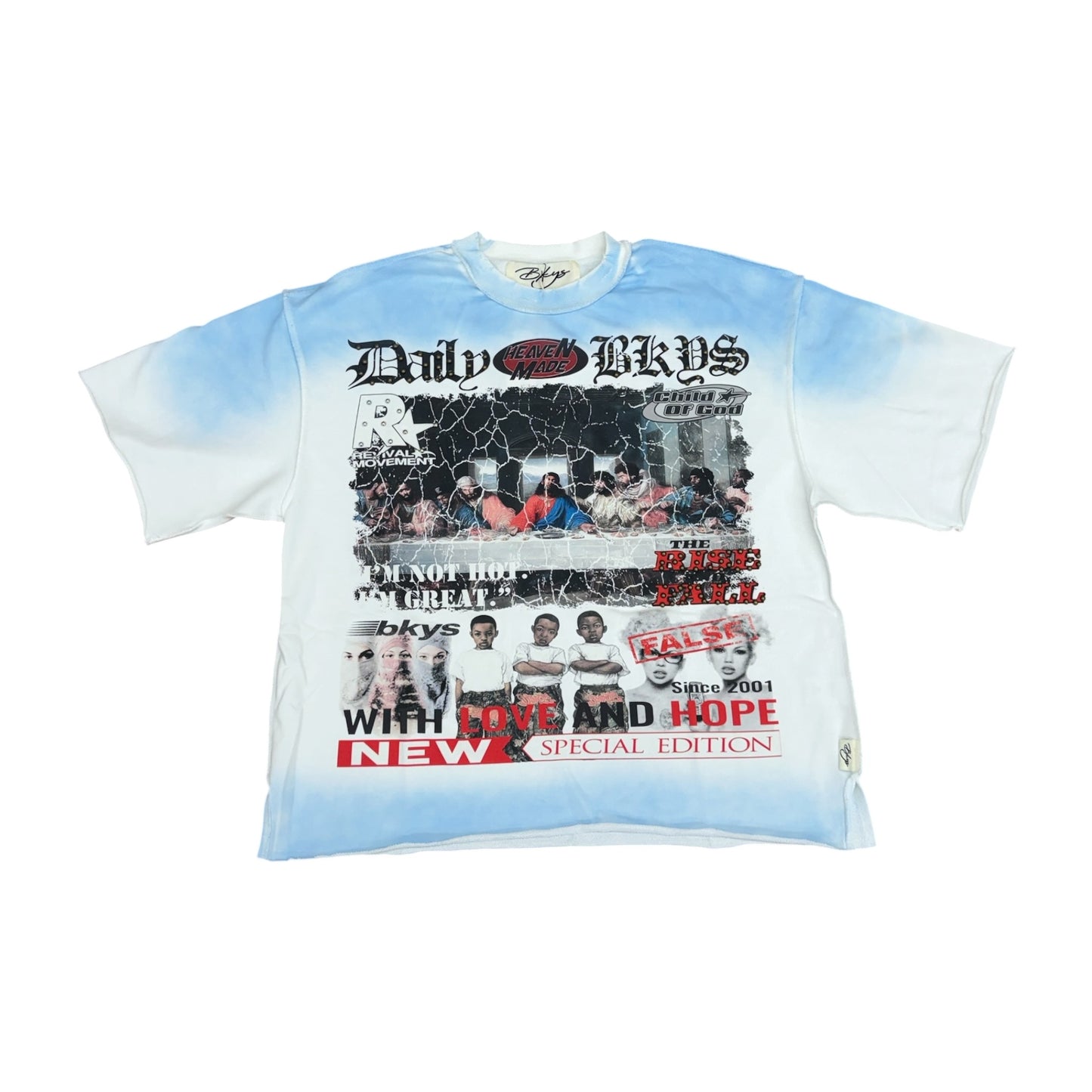 WH-T1612 - Daily BKYS with Studs Graphic Crop T-Shirt