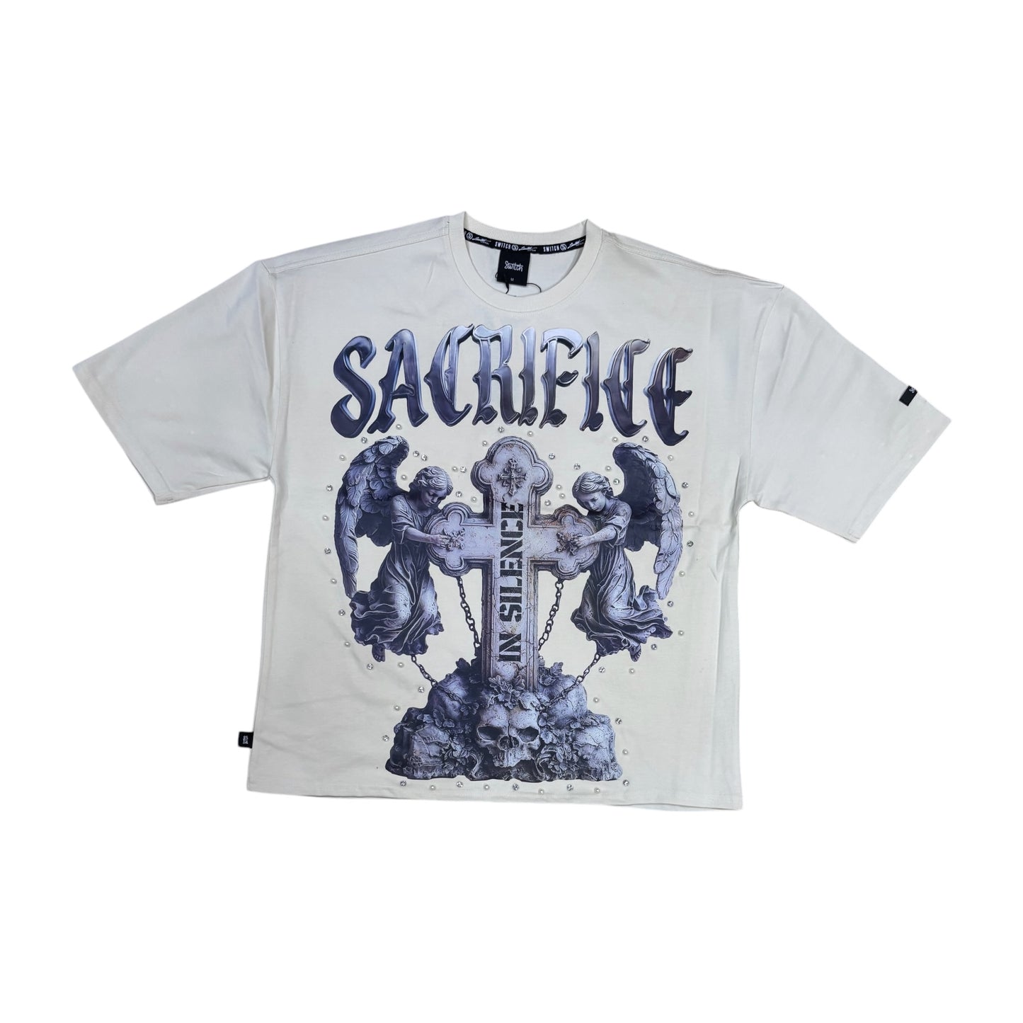 WH-SM6112 - Sacrifice with Studs Boxy Graphic T-Shirt