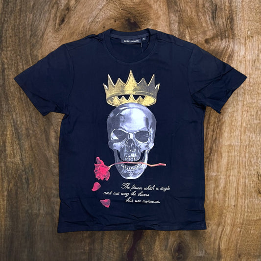 151-116 - Rose Skull Graphic T-Shirt