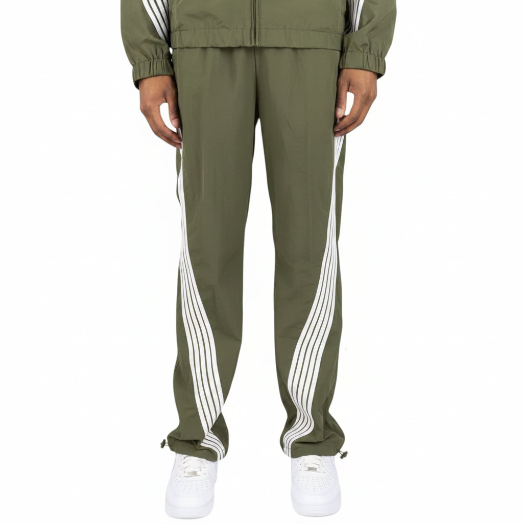 WH-A00-14405 - Bent Stripes Nylon Straight-Fit Pants