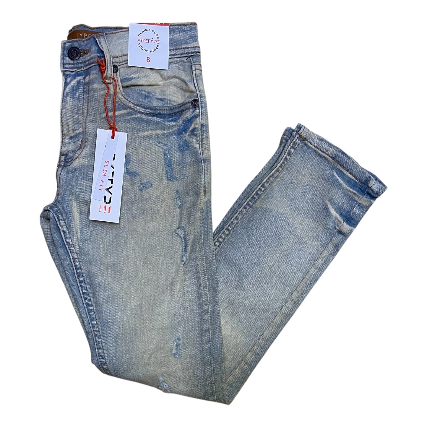 P556K - Boy's/Kids True Rip & Repair Slim-Fit Stretch Jeans