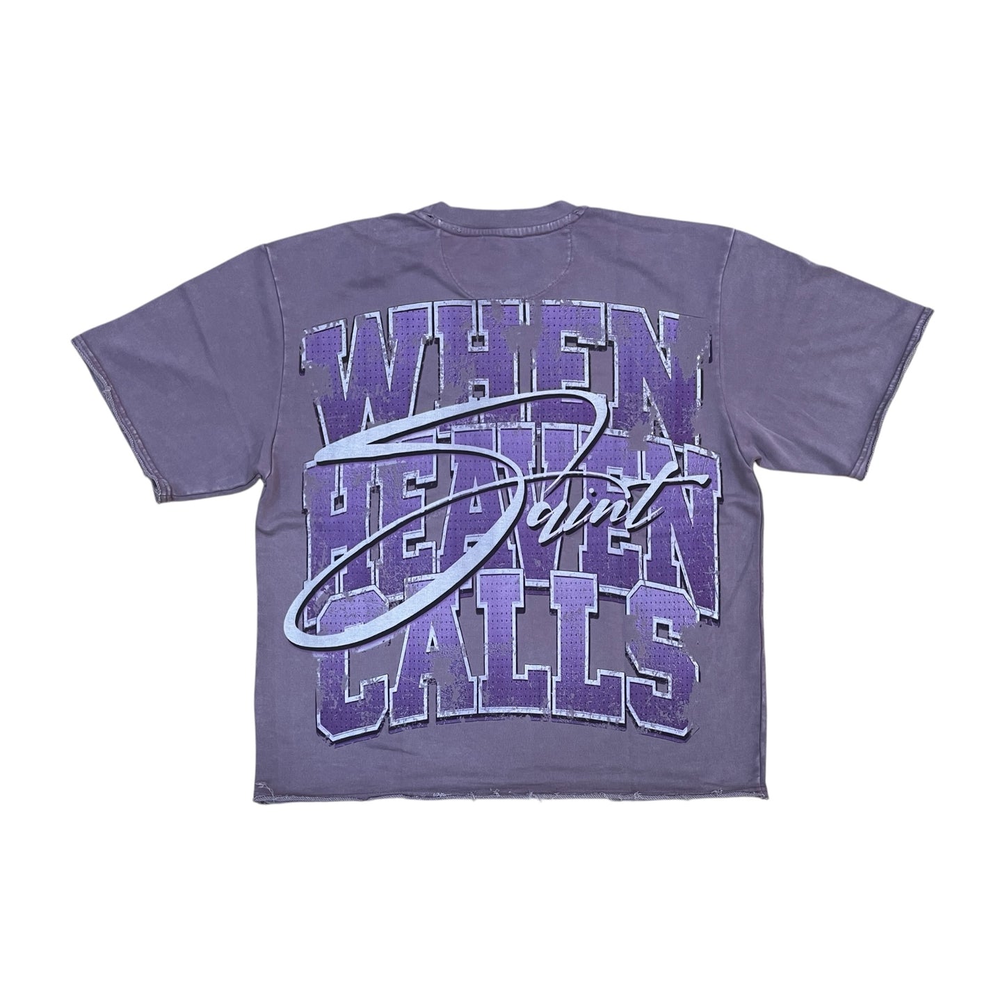 WH-3163-117 - Heaven Made Digital with Rhinestones Terry Cropped Graphic T-Shirt