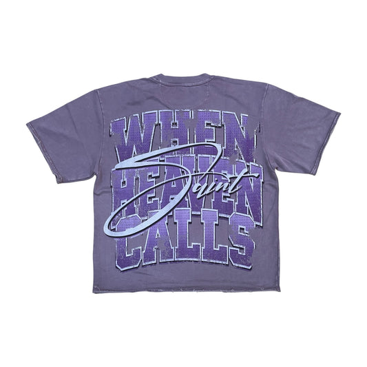 WH-3163-117 - Heaven Made Digital with Rhinestones Terry Cropped Graphic T-Shirt