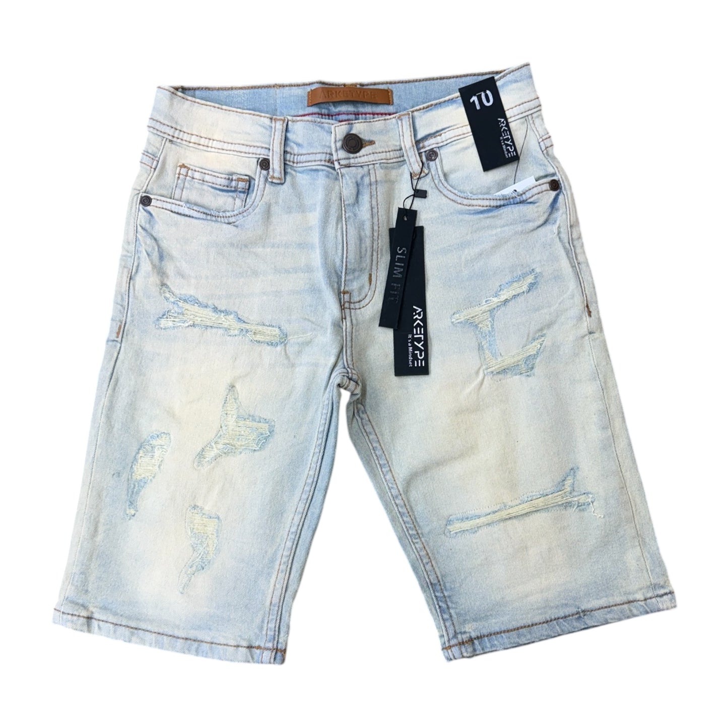 SC01K - Boy's/Kids Core Ripped Urban Slim-Fit Stretch Shorts