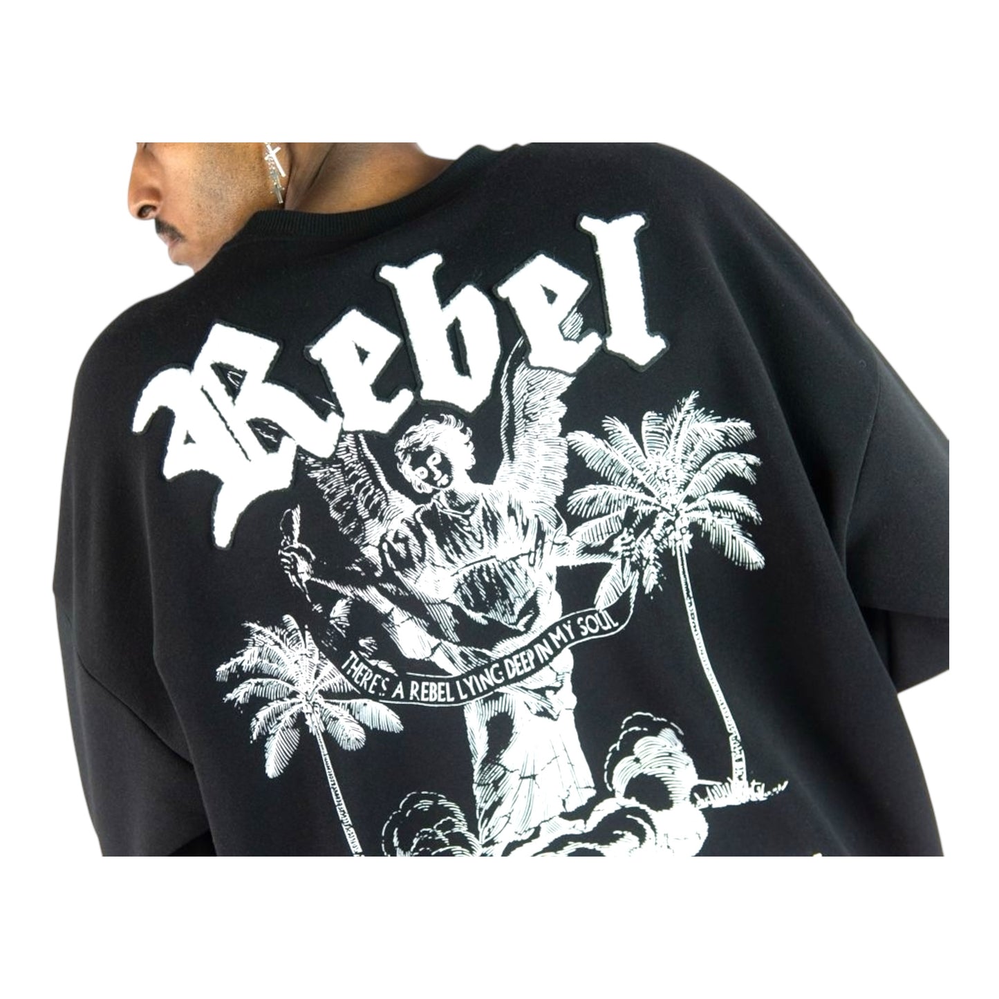 152-320 - Rebel Palms Fleece Graphic Crewneck
