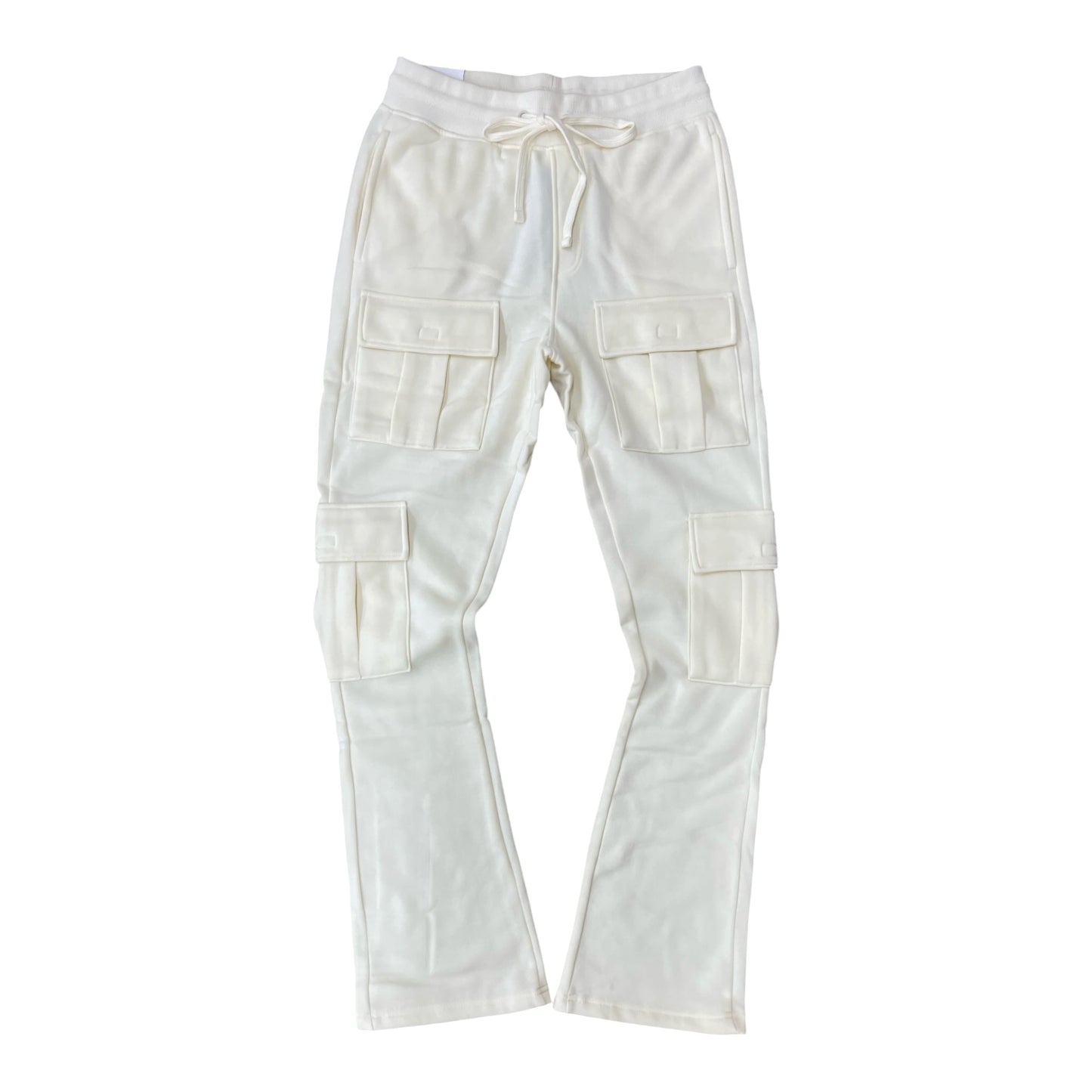 WH-100-474 - Solid Cargo Stacked Sweatpants