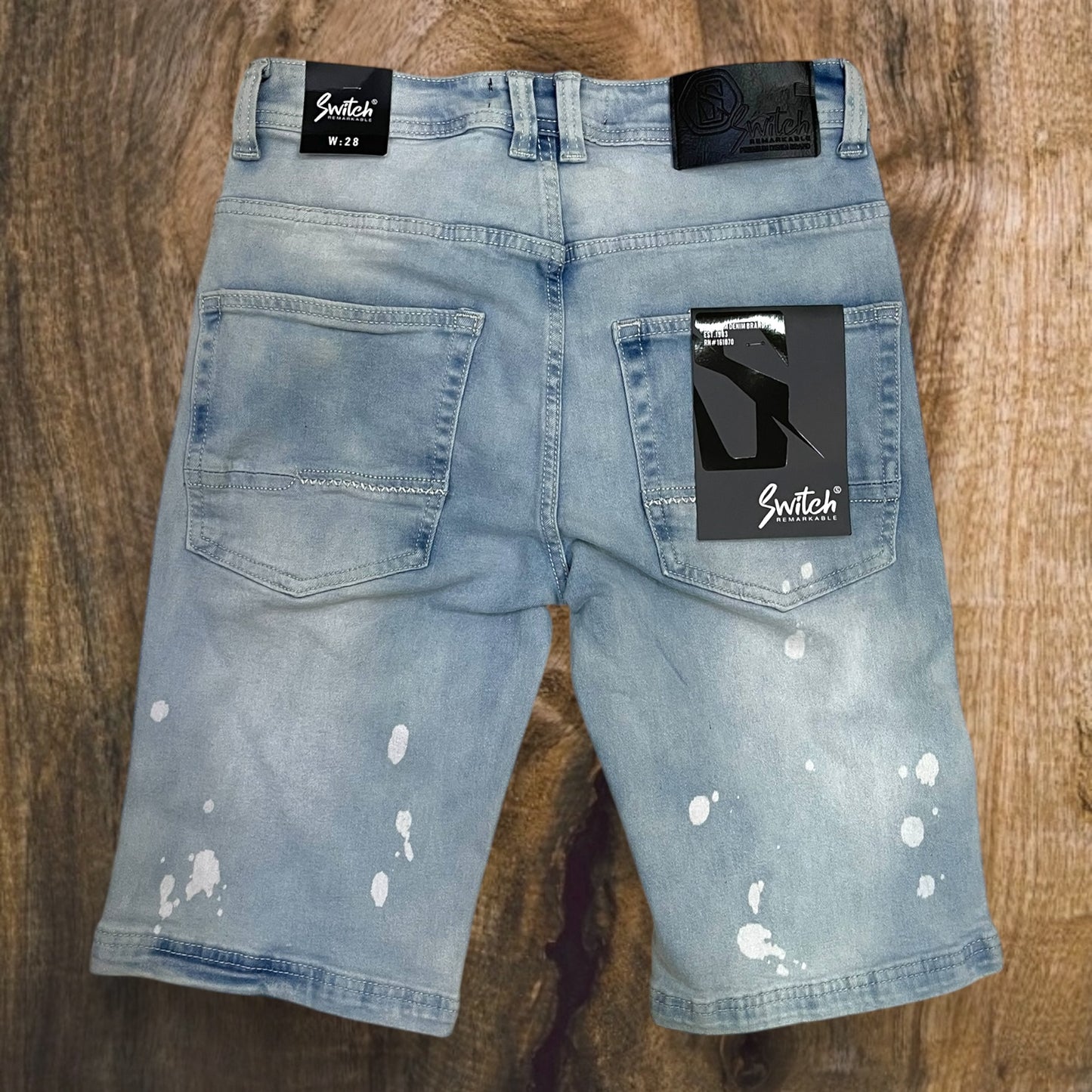 SS4701 - Ripped Denim Stretch Shorts