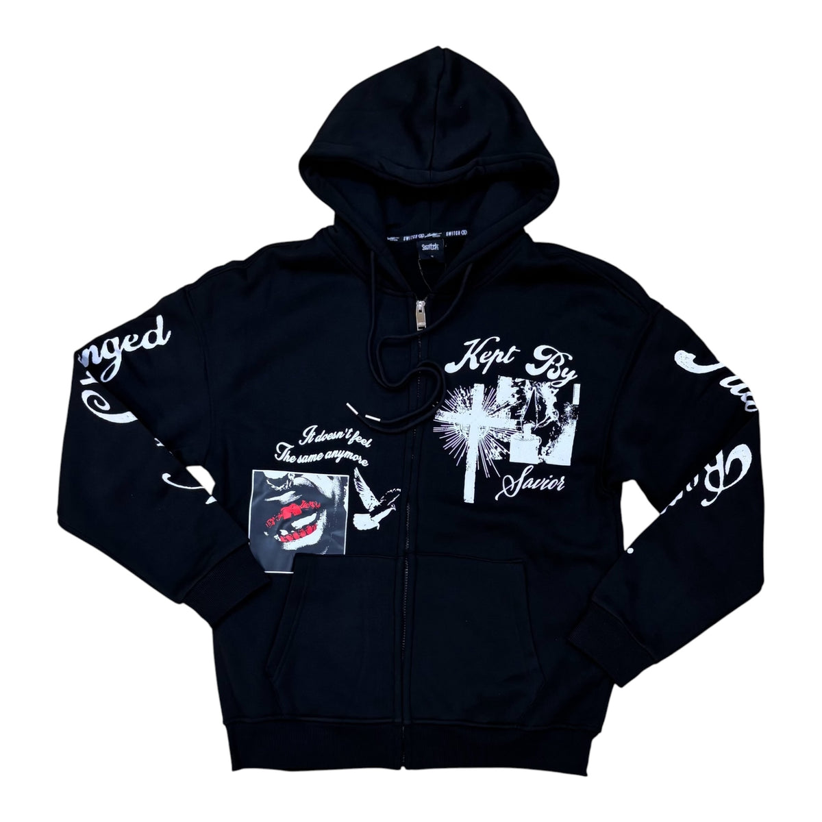 WH-SW6254 - Kept By Savior Zip Up Graphic Hoodie