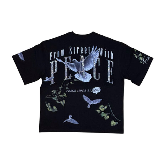 WH-RK1481981 - Pure Bred with Rhinestone Boxy Graphic T-Shirt