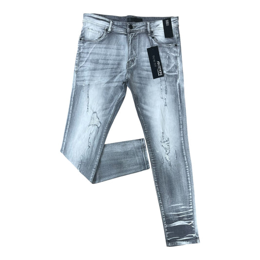 WH-P621 - Shadow Rip & Repair Slim-Fit Stretch Jeans