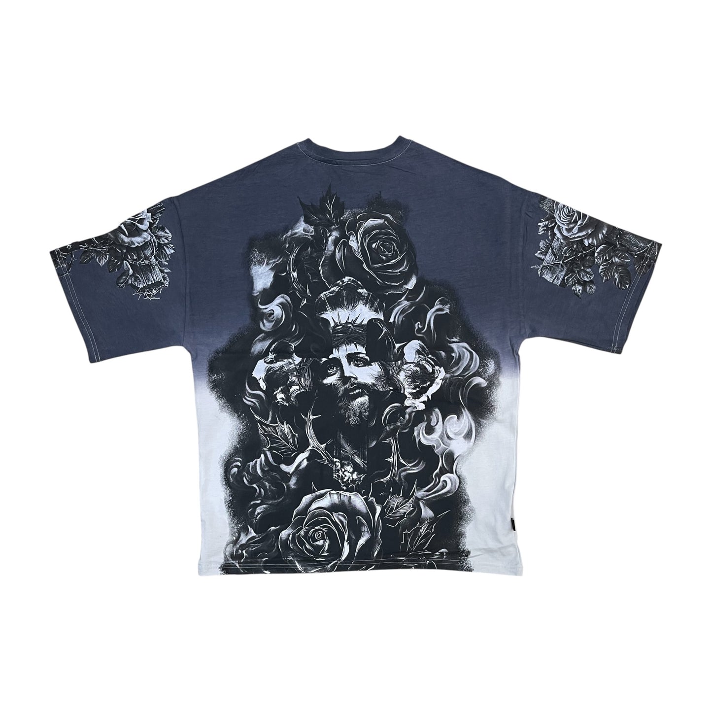 WH-SM6123 - Sanctus with Rhinestone Boxy Graphic T-Shirt