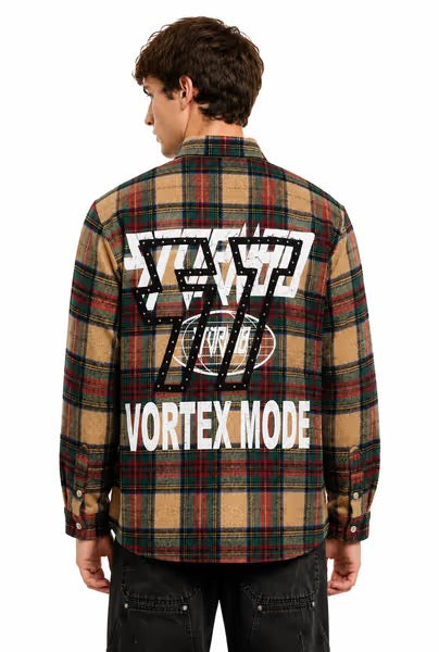WH-ST8-030 - Storm 88 Premium Long Sleeve Heavy Flannel Shirt with Print, Twill Patch & Stud Patch Work
