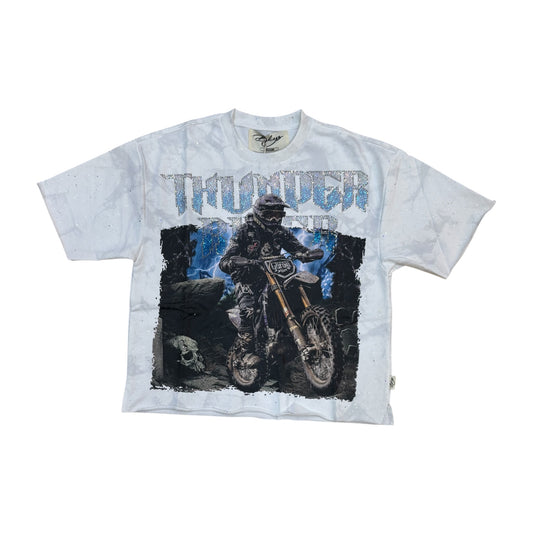 WH-T1469 - Thunder Rider with Rhinestones Cropped Top T-Shirt