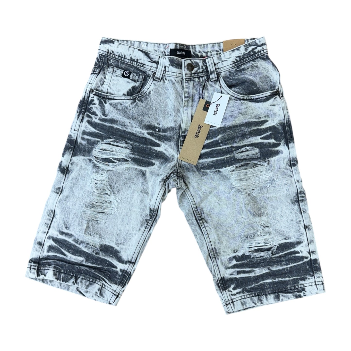 WH-SS5700 - Premium Distressed Rip & Repair Non-Stretch Denim Shorts