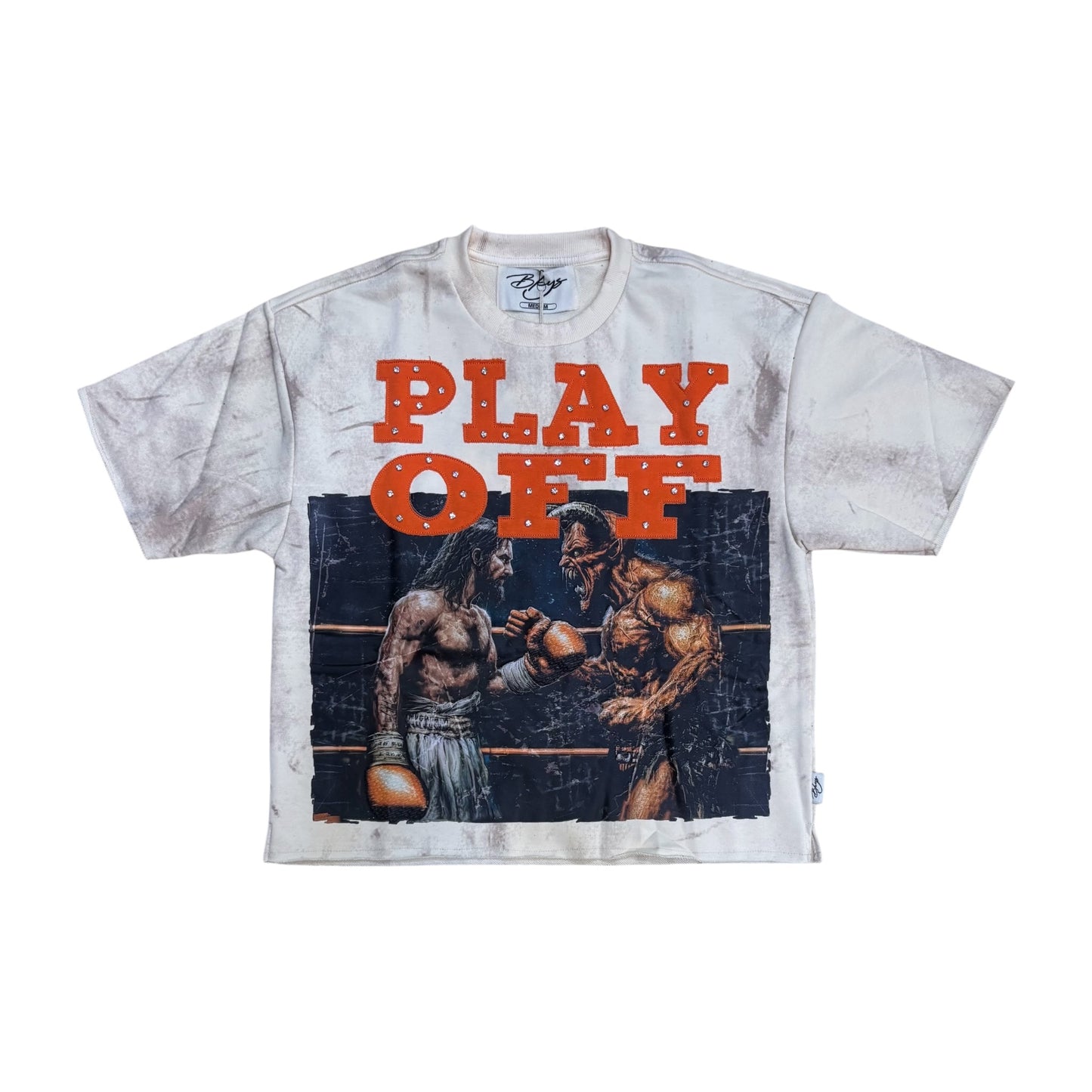 WH-T1495 - Play Off with Rhinestones Cropped Top T-Shirt