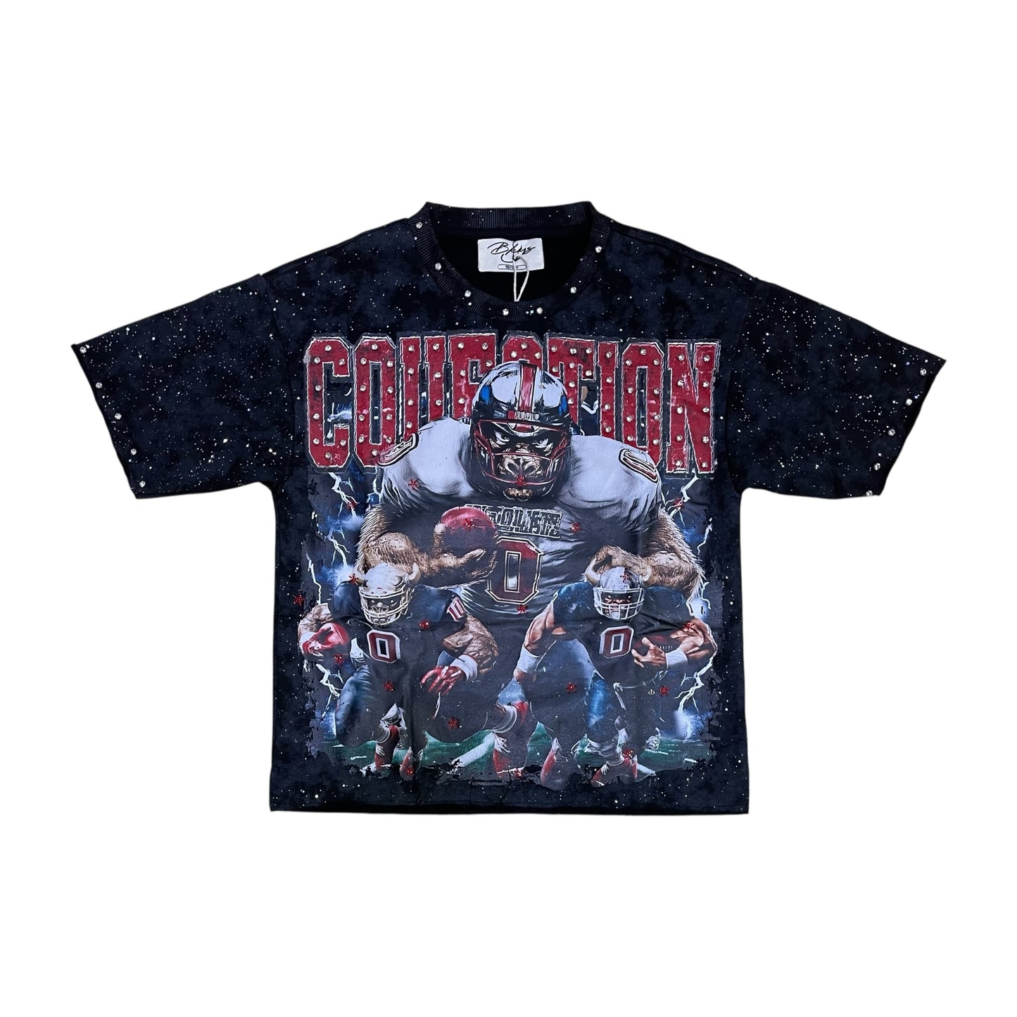 T1503B - Boy's/Kid's Collection Rhinestones Cropped Top T-Shirt