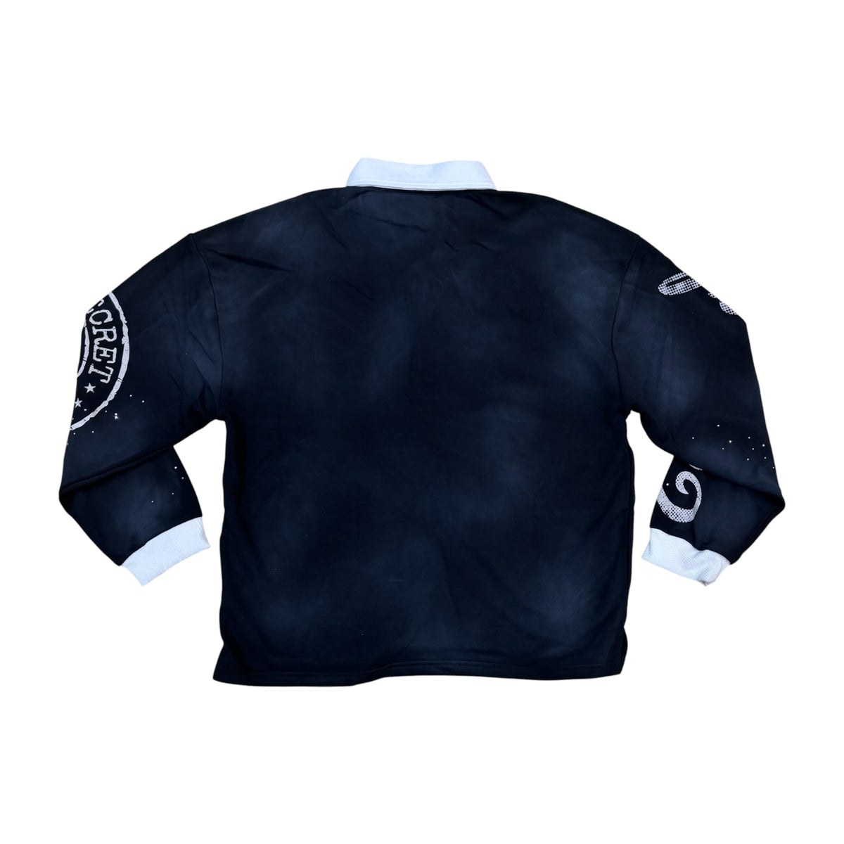 WH-CP1590 - Top Secret with Rhinestones Long Sleeve Polo Boxy Shirt