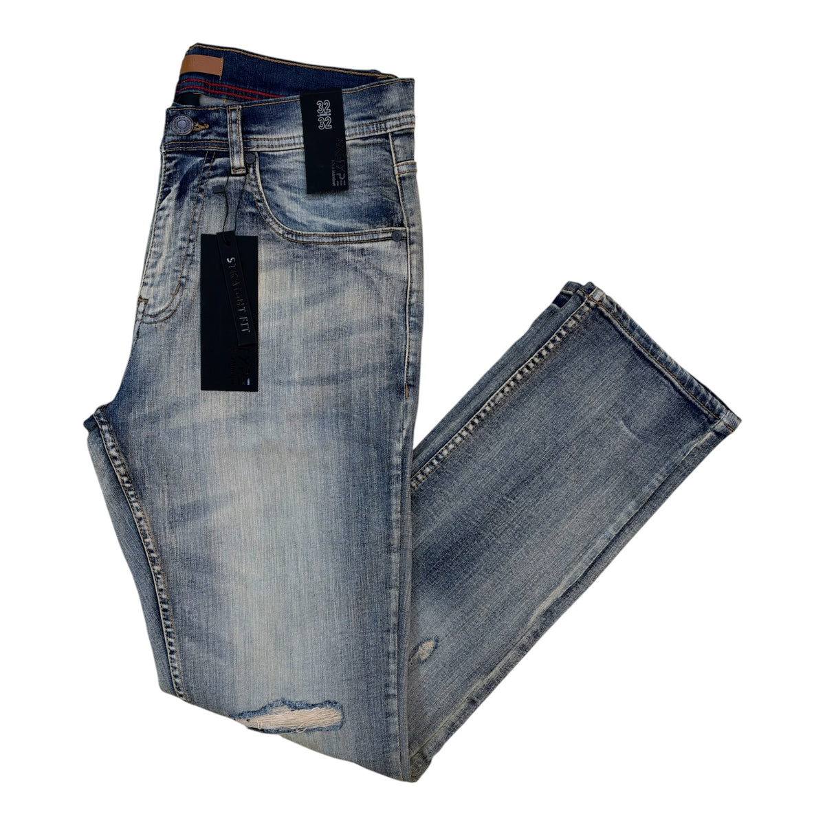 WH-P629 - Dallas Ripped Straight Fit Stretch Jeans