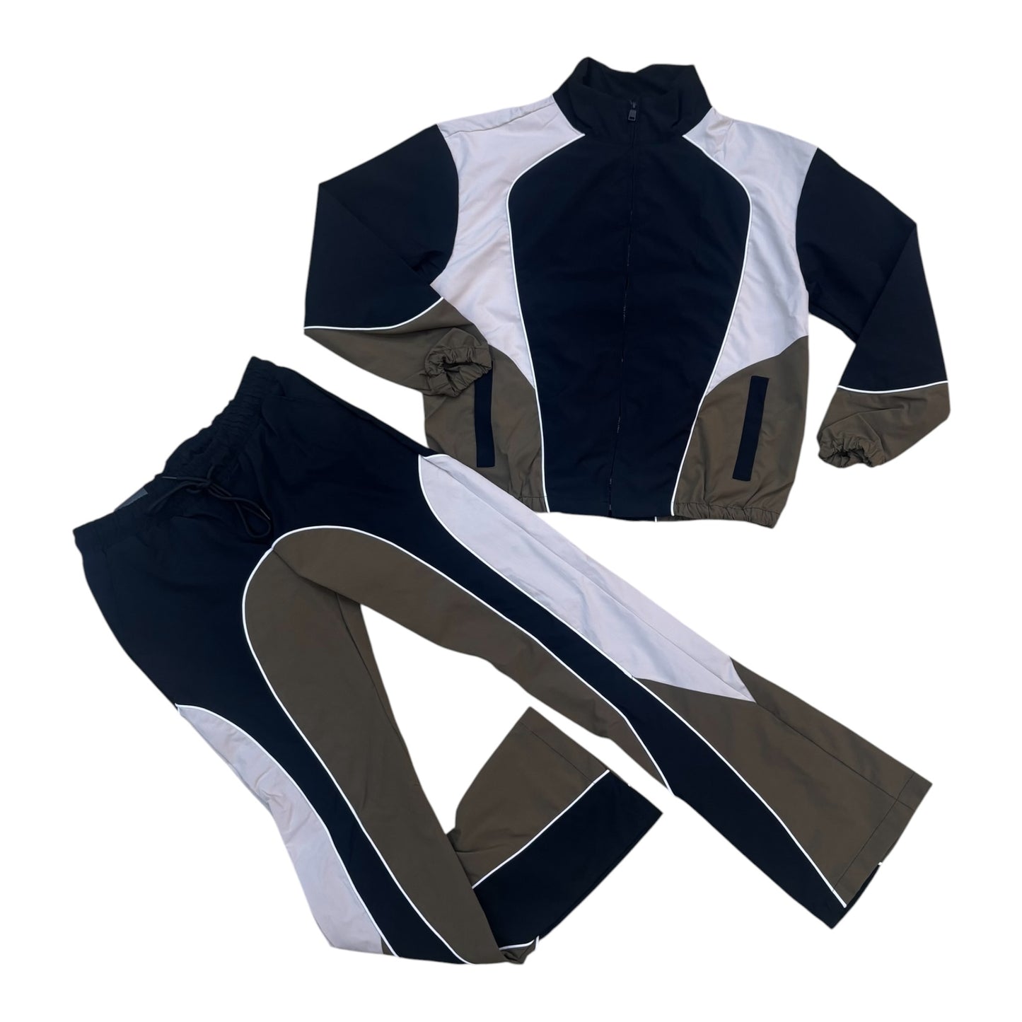 WH-1100-503 - Ripstop Nylon Color block Jacket & Stacked Pant Set