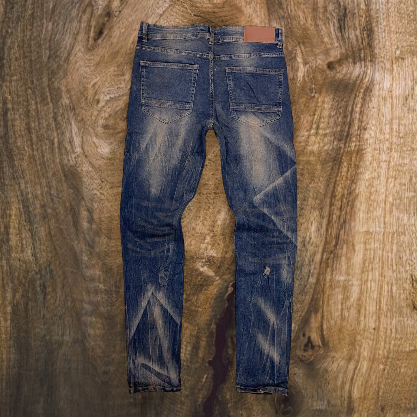 P542 - Jackson Rip & Repair Faded Wash Slim-Fit Stretch Jeans