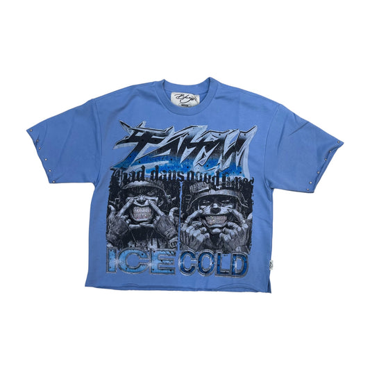 WH-T1508 - Faith with Rhinestones Cropped Top T-Shirt