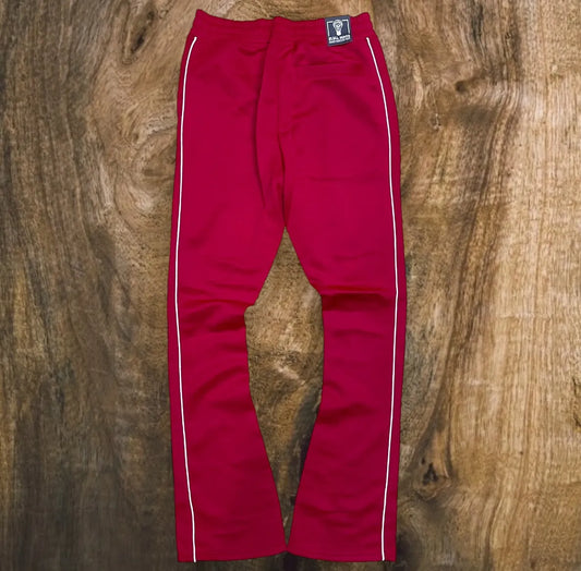 100-470 - Track Stacked Fit Pants (Red)