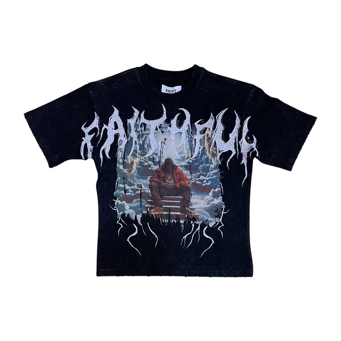 KR605K - Boy's/Kid's Faithful Rhinestones Cropped Top T-Shirt