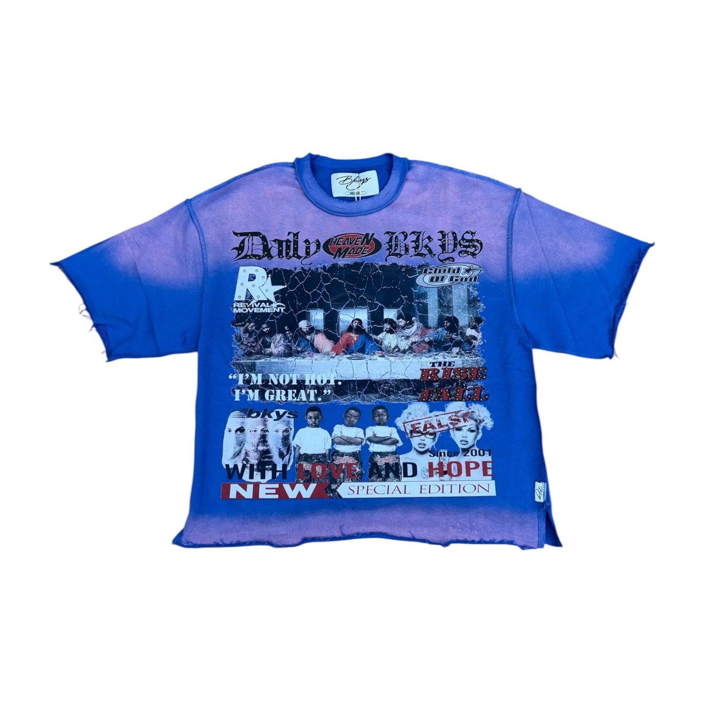 WH-T1612 - Daily BKYS with Studs Graphic Crop T-Shirt