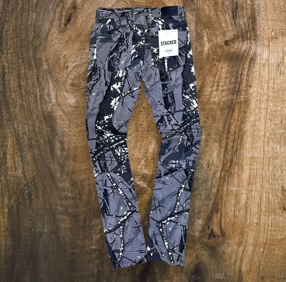 KNB3273 - Flare Snap Cargo Camo Pants