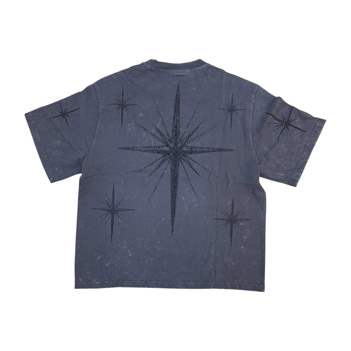WH-KT26S426 - Starry Smoke Premium Rhinestone Boxy Graphic T-Shirt