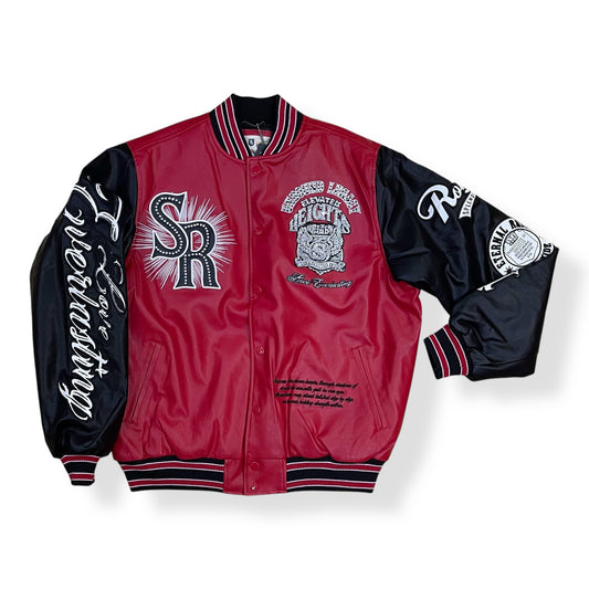 OH25699 - Unbound Legacy Elevated Heights PU with Rhinestone Varsity Jacket