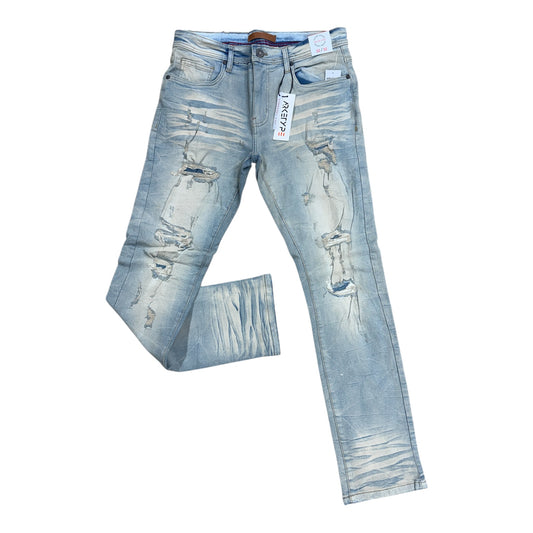 WH-P555 - Dakota Rip & Repair Straight-Fit Stretch Jeans