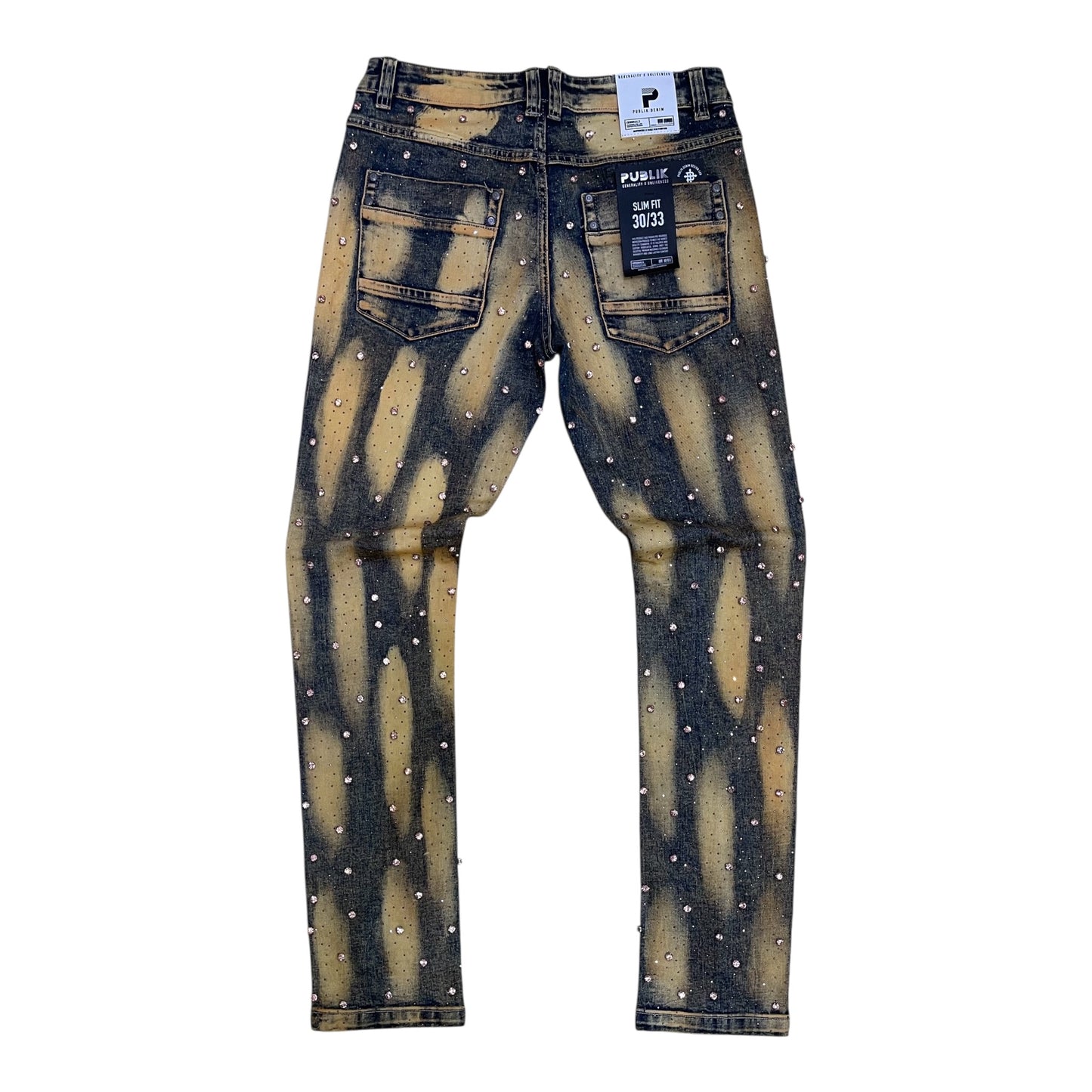 Kd2577 -  Premium Gem-Studded n Rhinestone Slim-Fit Stretch Jeans (Vintage)