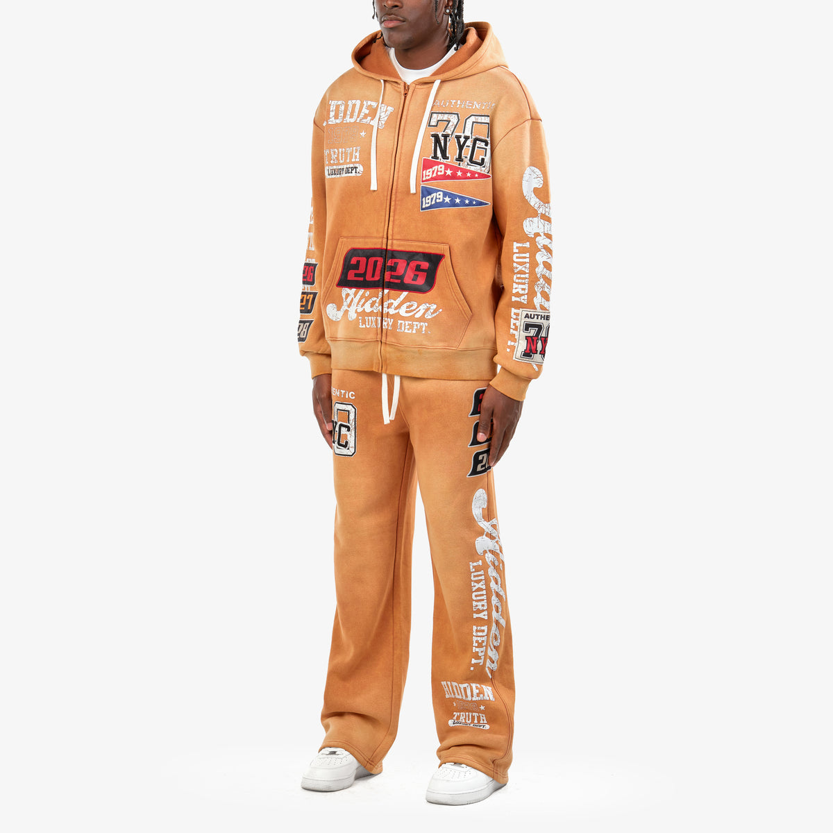 WH-631019 - Hidden Truth Pull Zip Fleece Set w/Straight Pants
