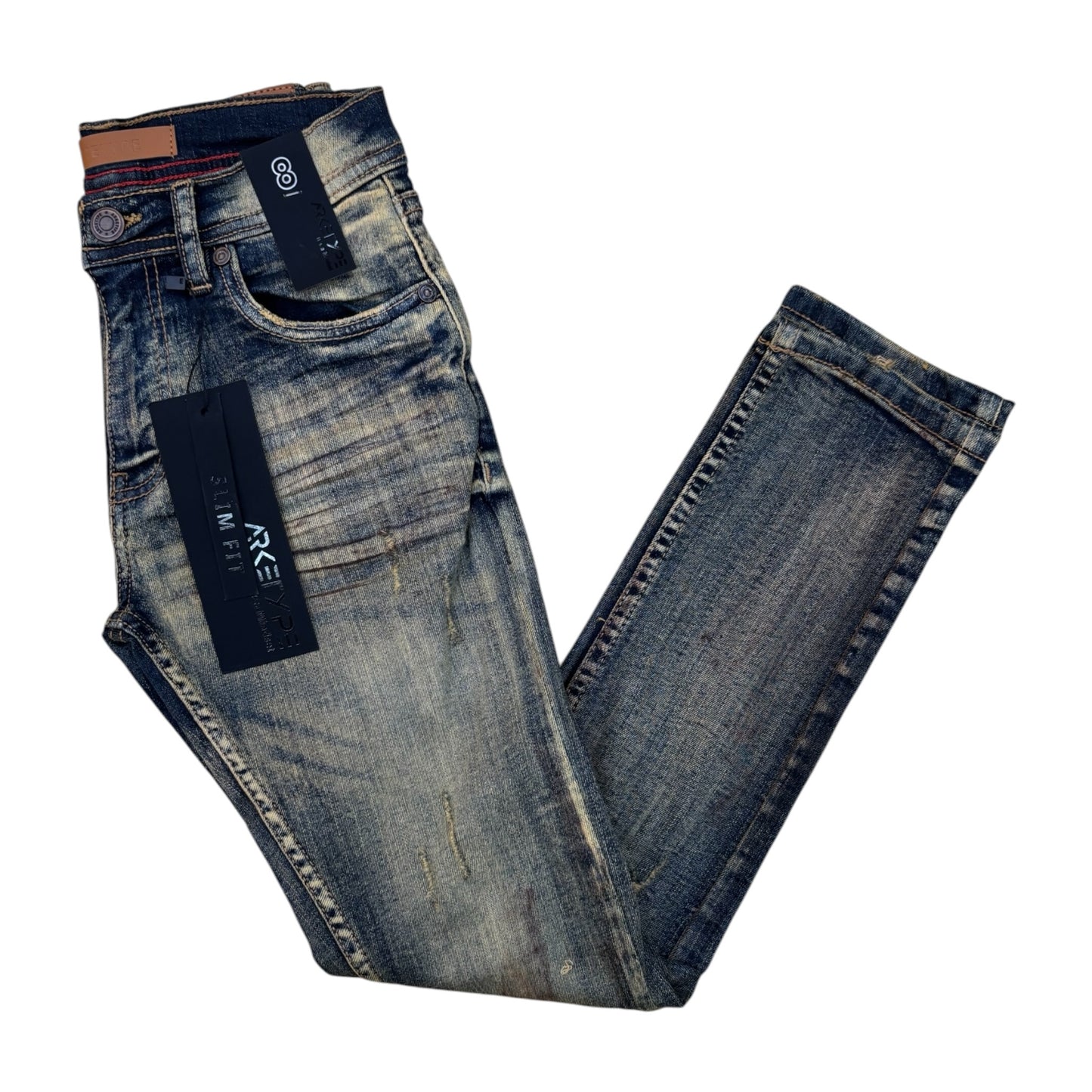 P611K - Boy's/Kids Revival Ripped Slim-Fit Stretch Jeans