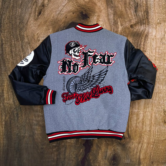 J472 - No Fear Varsity Jacket (H.Grey)