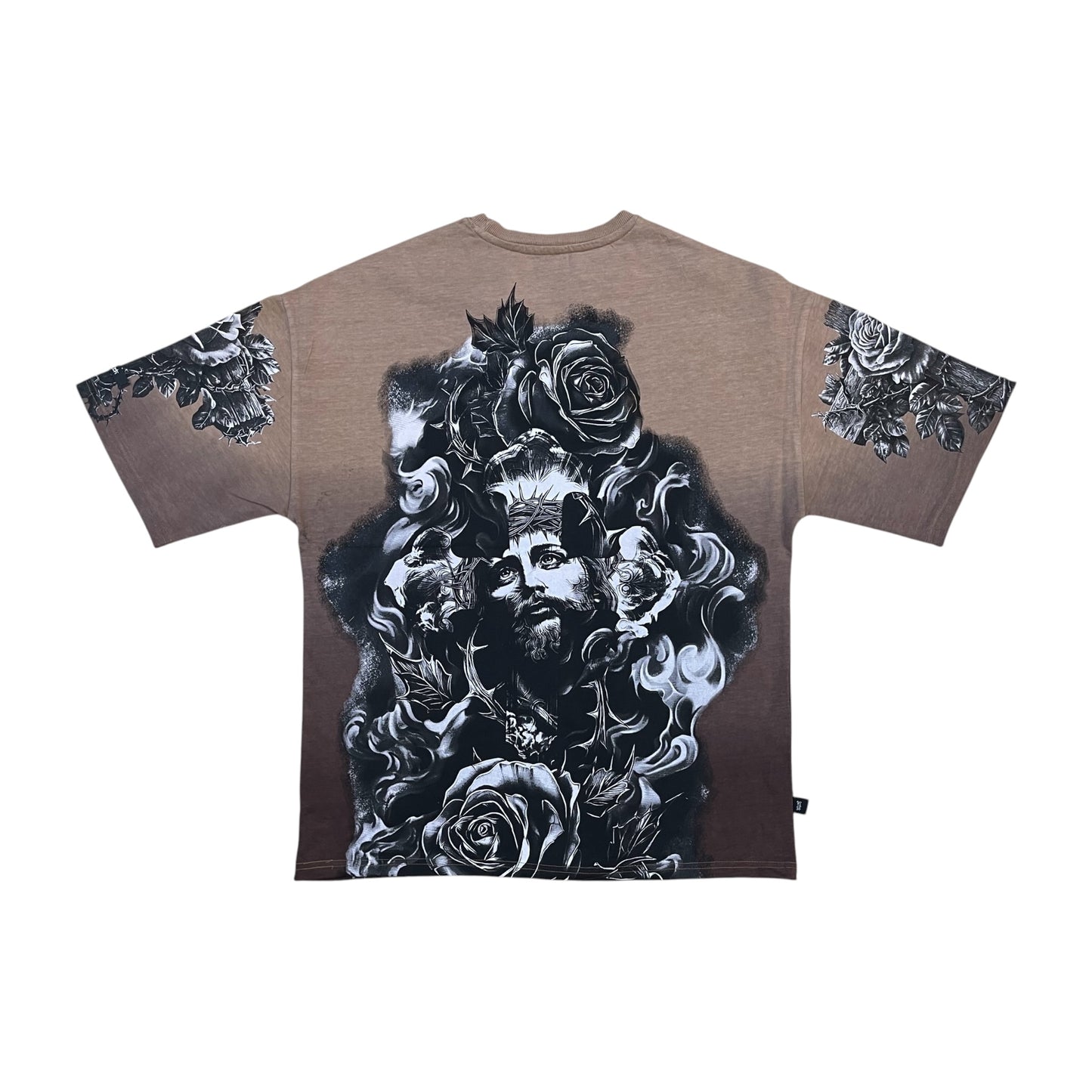 WH-SM6123 - Sanctus with Rhinestone Boxy Graphic T-Shirt