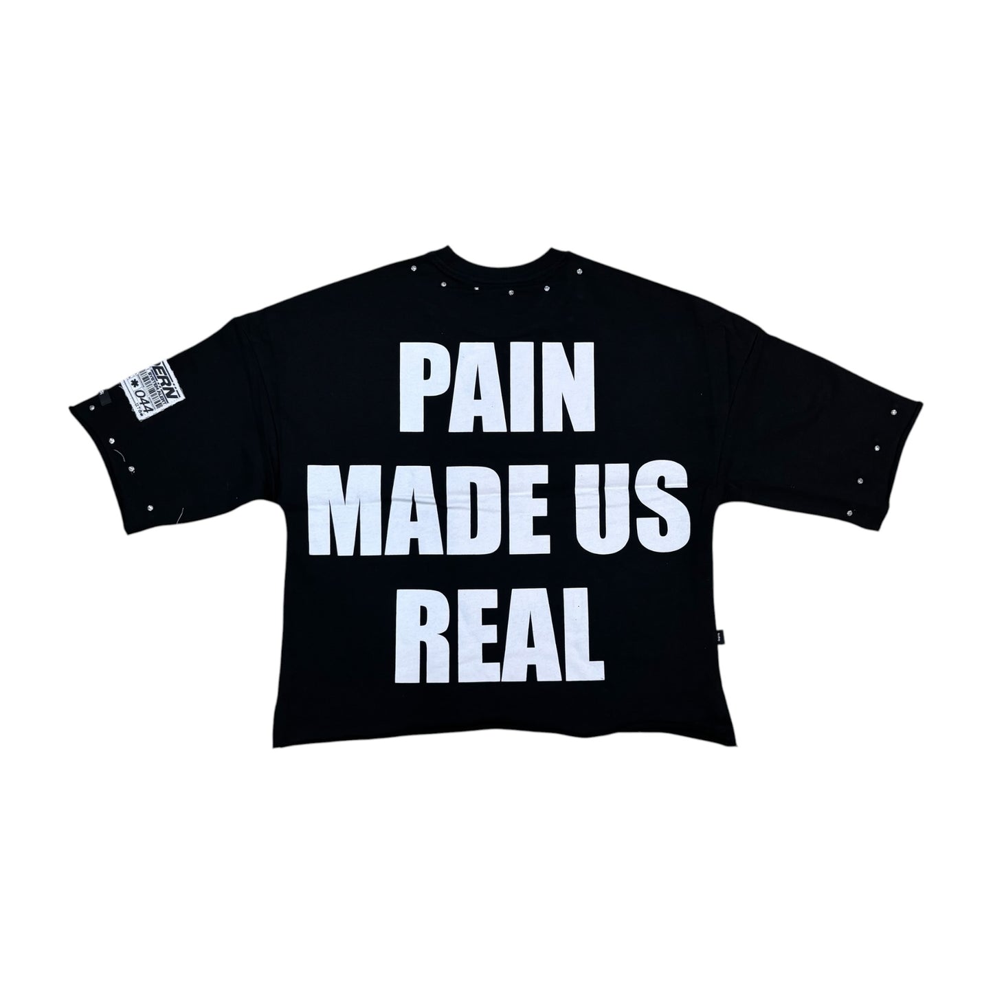 WH-SW6142 - Keep It Real with Studs Cropped Top Graphic T-Shirt