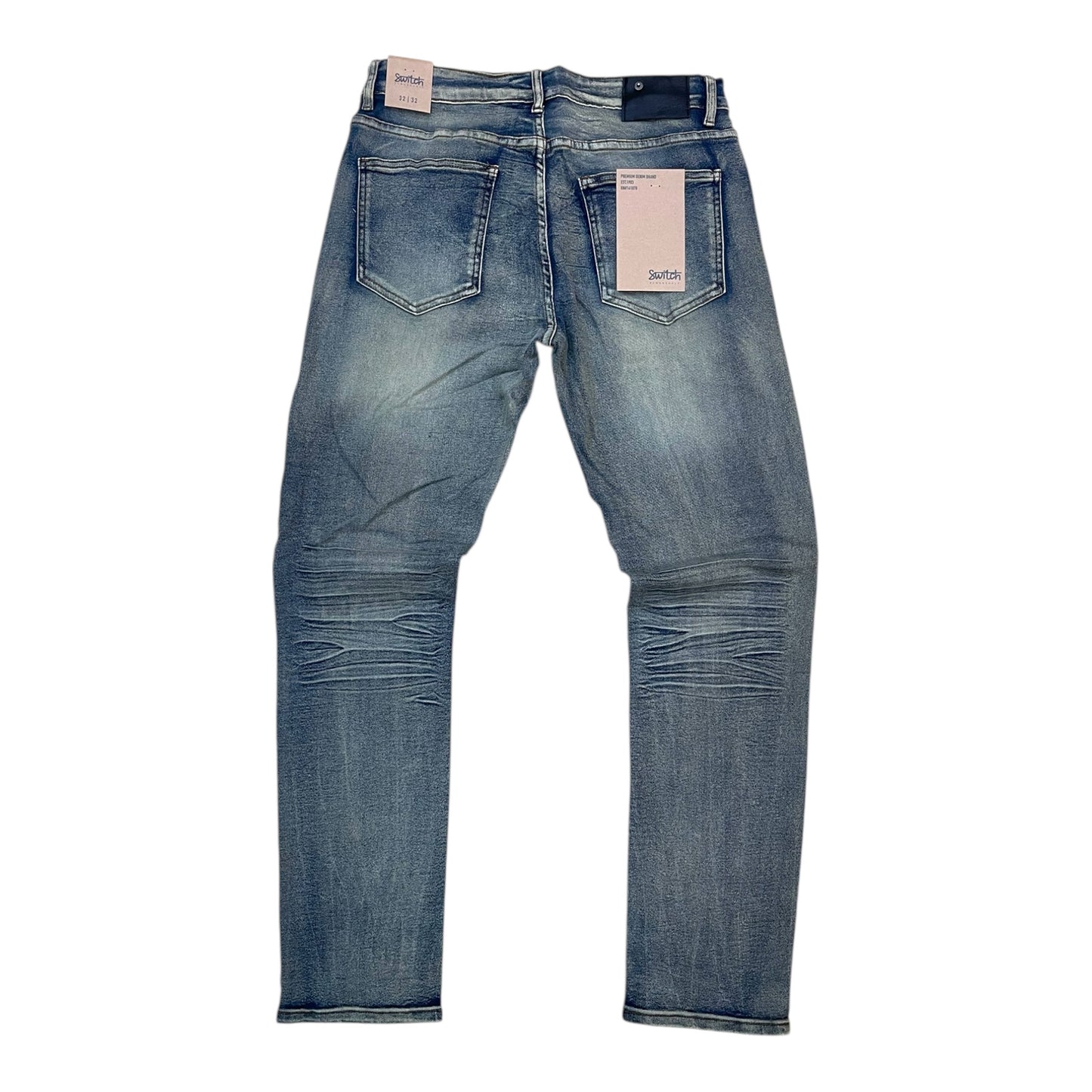 SF4640 - Basic Rip & Repair Denim Straight-Fit Stretch Jeans