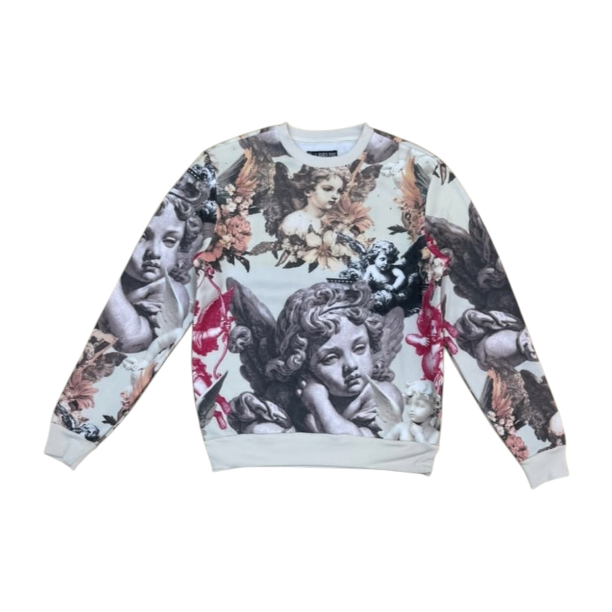 FB2615 - Angels Digital Print With Rhinestone Crewneck Fleece