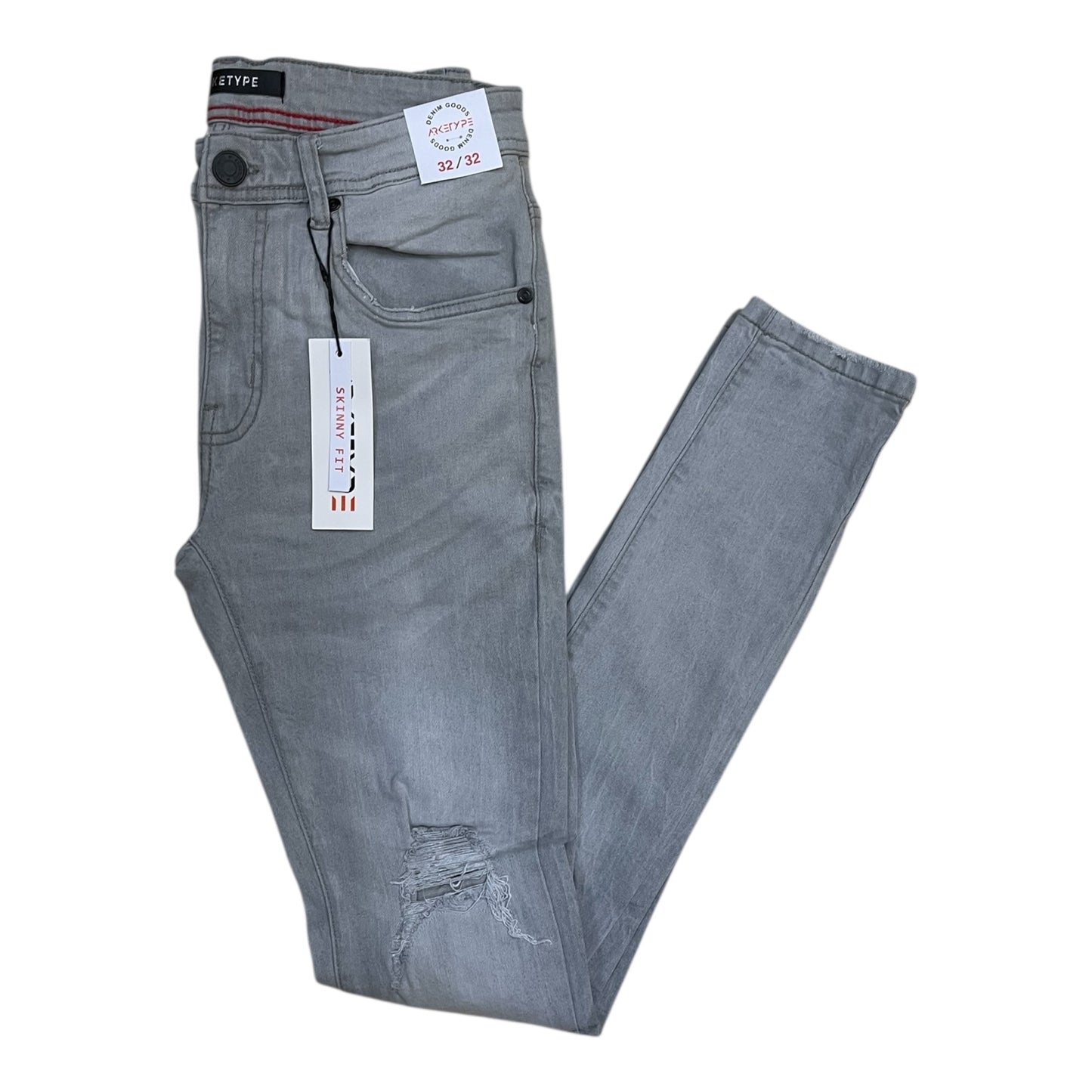 P567 - Jersey Ripped Skinny-Fit Stretch Jeans