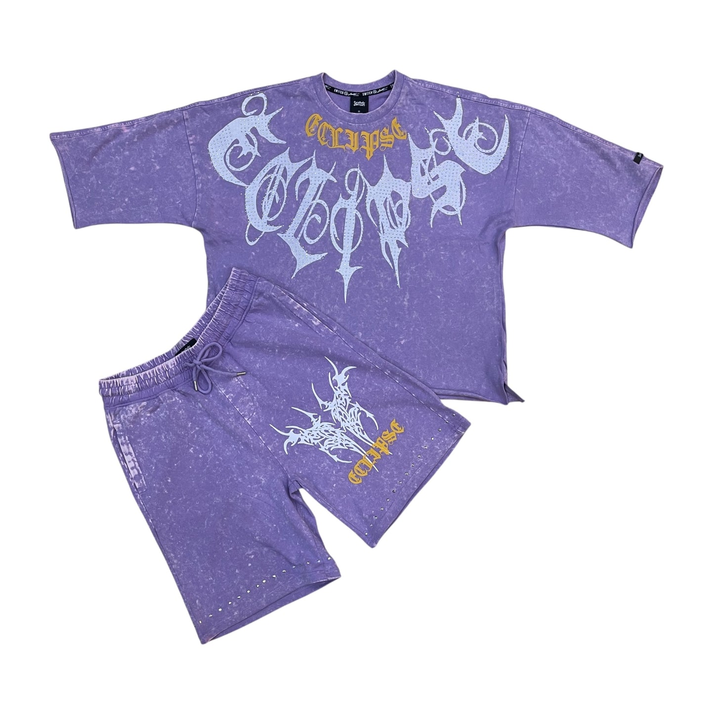 SM6998 - Eclipse with Rhinestones Cropped Shirt, Shorts SET