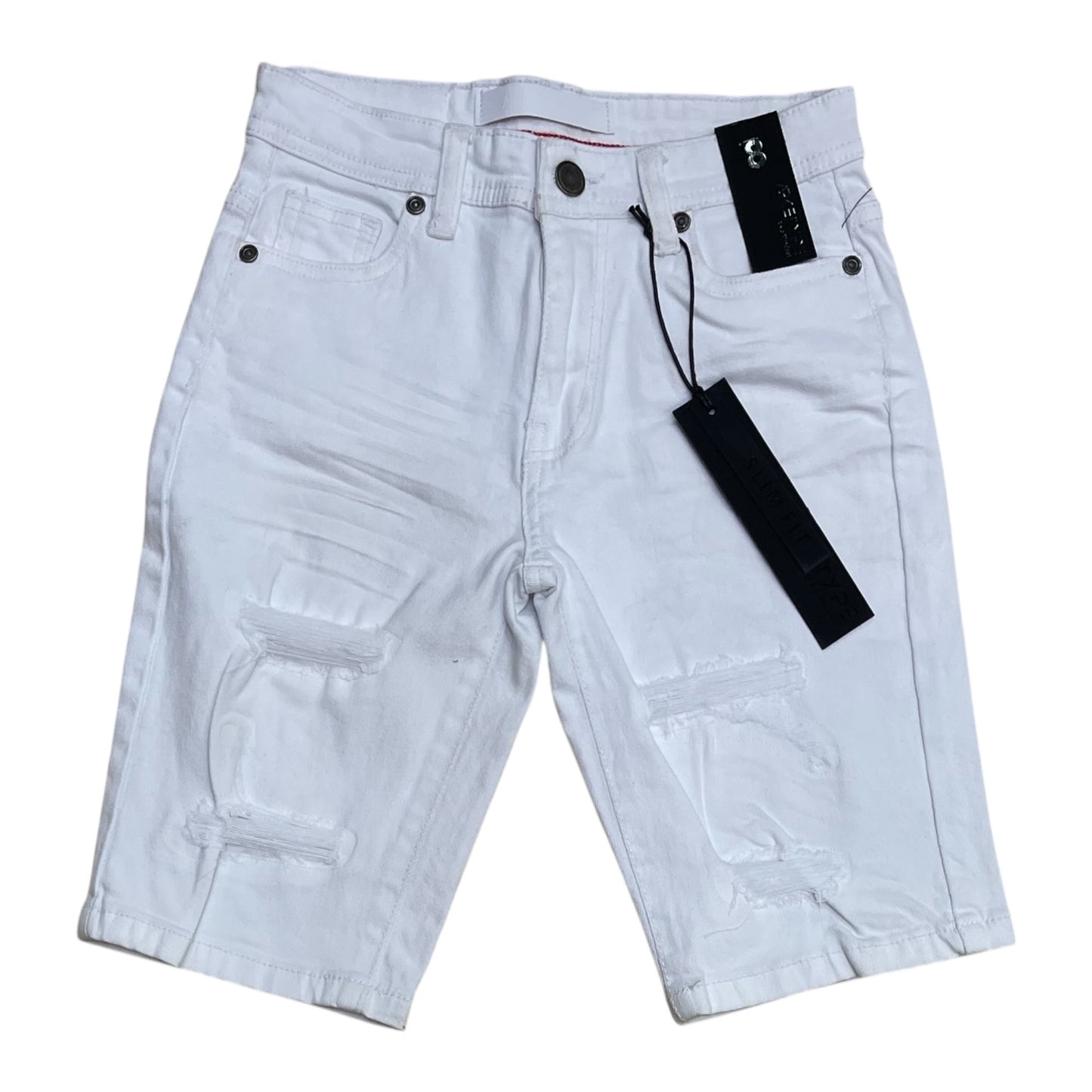 SC02K - Boys/Kids Core Twill Ripped Slim-Fit Stretch Shorts
