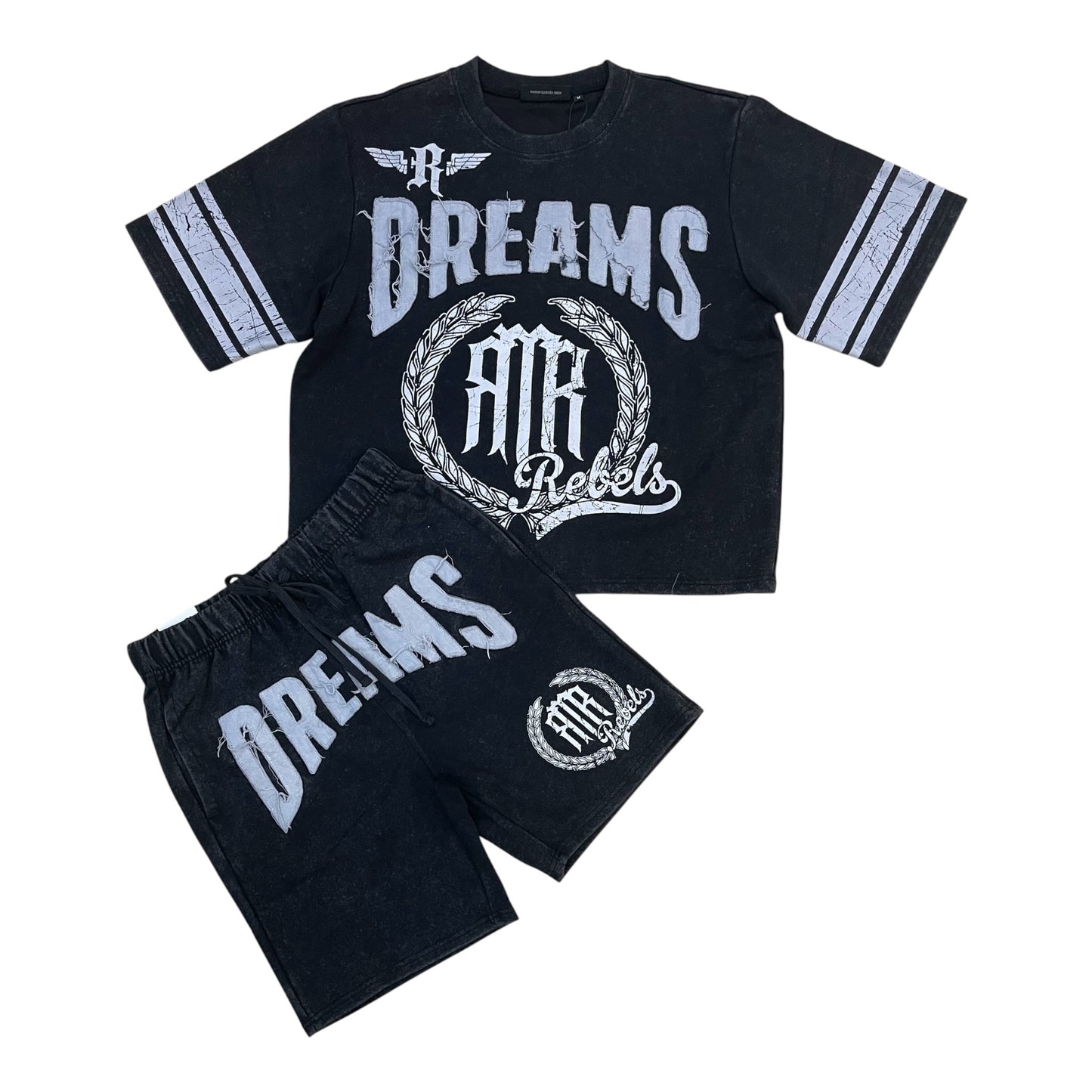 610-11136 - Dreams Patch Jersey Cropped Shirt, Shorts SET
