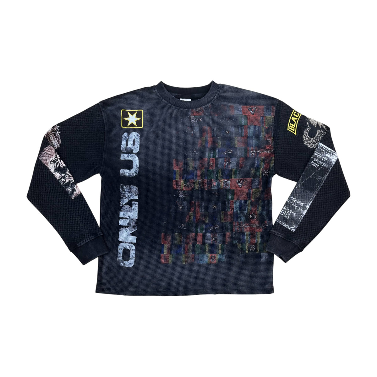 WH-3163-246 - Only US Military Style with Studded Stars Graphic L/S Thermal